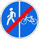 Конец пешеходной и велосипедной дорожки с разделением движения (конец велопешеходной дорожки с разделением движения)