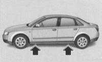  Поддомкрачивание и буксировка Audi A4
