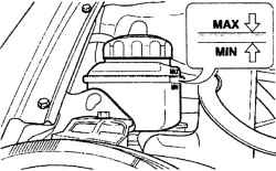 2.10.2 Проверка уровня и доливка жидкости в системе гидроусилителя рулевого управления