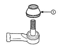 Снятие защитного чехла (1) наконечника рулевой тяги