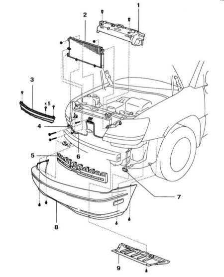  Снятие и установка радиатора и вентиляторов Lexus RX300