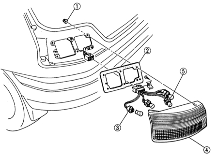  Снятие и установка задних фонарей Mazda 323