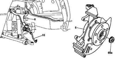  Снятие и установка поворотного кулака, замена шаровой опоры Mercedes-Benz W163