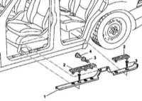  Снятие и установка накладок дверных порогов Mercedes-Benz W163