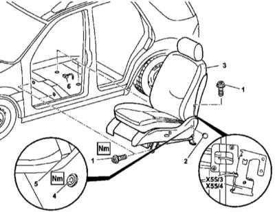  Снятие и установка сборок передних сидений Mercedes-Benz W163