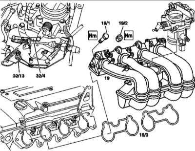  Снятие и установка впускного трубопровода Mercedes-Benz W163