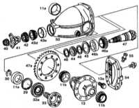  Разборка и сборка редуктора главной передачи и регулировка зазоров шестерён Mercedes-Benz W203