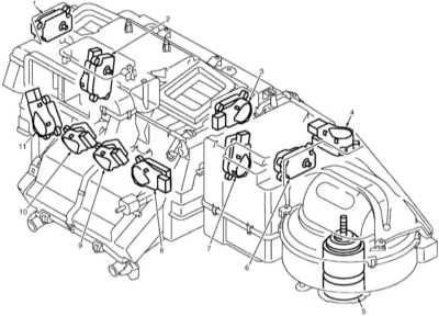  Снятие и установка электромоторов привода заслонок Mercedes-Benz W203