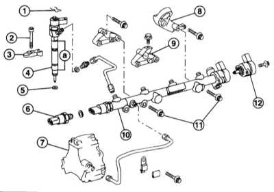  Снятие и установка форсунок Mercedes-Benz W203