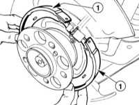  Замена тормозных колодок стояночного тормоза Mercedes-Benz W203
