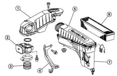  Снятие и установка воздушного фильтра Mercedes-Benz W203