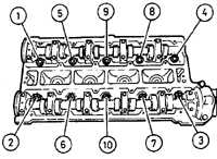 4.9 Монтаж головки блока цилиндров на двигателе, установленном в автомобиле