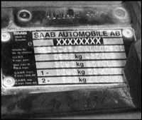  Приобретение запасных частей и идентификационные номера автомобиля Saab 9000