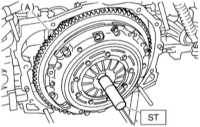  Снятие, проверка состояния и установка компонентов сборки сцепления Subaru Legacy Outback