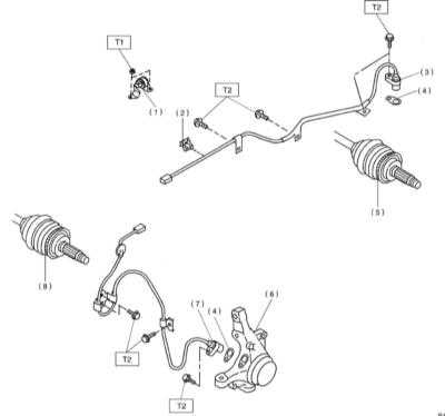  Снятие, установка и проверка исправности функционирования передних колесных датчиков ABS Subaru Legacy Outback