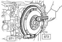  Снятие, проверка состояния и установка маховика/приводного диска Subaru Legacy Outback