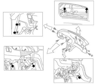  Снятие и установка панели приборов Subaru Legacy Outback
