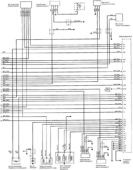  Типовая схема электрооборудования 4-цилиндрового двигателя Toyota 4runner