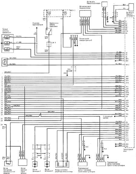  Система управления двигателем и трансмиссией (типовая схема) Toyota 4runner