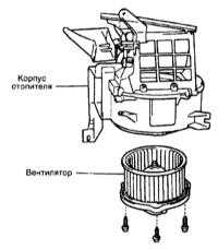 5.9 Проверка исправности функционирования приводного электромотора вентилятора отопителя и его замена