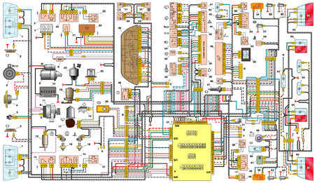  Схема электрооборудования автомобиля ВАЗ-21102 ВАЗ 2110