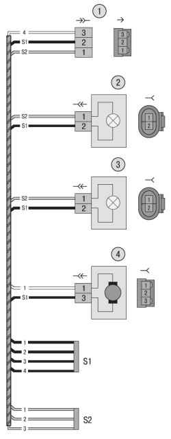 Схема 5. Соединения жгута проводов фонарей освещения номерного знака