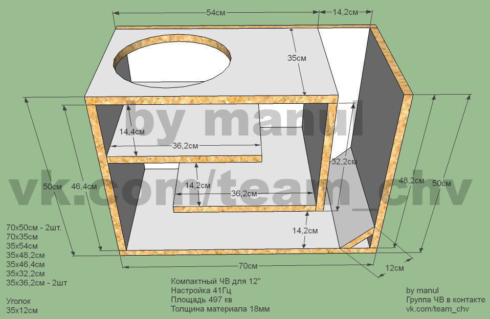Чертеж короба чв под 12