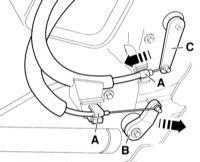  Снятие и установка тросов привода управления отопителя Audi A3
