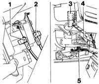  Снятие и установка тяг привода заслонок отопителя Opel Corsa